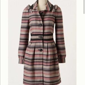 ANTHROPOLOGIE Elevenses Pattern Maker's Striped Coat 2